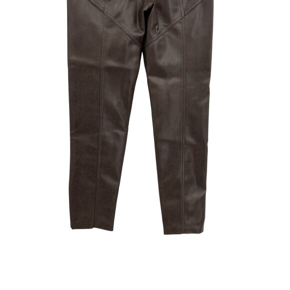 Aritzia Wilfred Rebel Pants Vegan Faux Leather Straight Leg Brown Size 0 - Picture 10 of 13